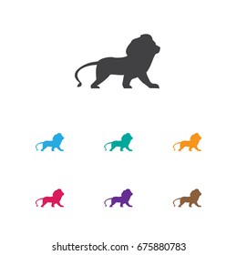 Vector Illustration Of Animal Symbol On Lion Icon. Premium Quality Isolated Wildcat Element In Trendy Flat Style.