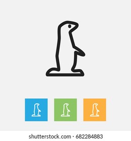 Vector Illustration Of Animal Symbol On Groundhog Outline. Premium Quality Isolated Gopher Element In Trendy Flat Style.