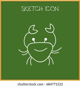 Vector Illustration Of Animal Symbol On Crab Doodle. Premium Quality Isolated Cancer Element In Trendy Flat Style.