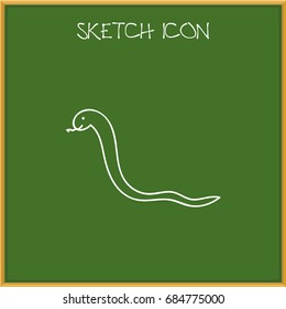 Vector Illustration Of Animal Symbol On Snake Doodle. Premium Quality Isolated Serpent Element In Trendy Flat Style.