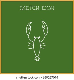 Vector Illustration Of Animal Symbol On Scorpion Doodle. Premium Quality Isolated Lobster Element In Trendy Flat Style.