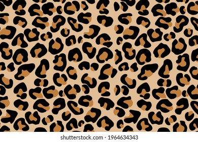 Vector illustration with an animal theme. Background with leopard pattern. The layout is simplified.