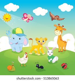 Vector Illustration Of Animals