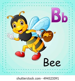 Vector Illustration Animals Alphabet B Bee Stock Vector (Royalty Free ...