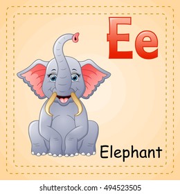 Vector Illustration Animals Alphabet E Elephants Stock Vector (Royalty ...