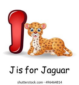 Vector illustration of  Animals alphabet: J is for Jaguar 