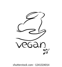 Vector illustration of animals care. Nature friendly logo.