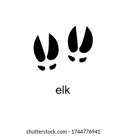 Vector illustration of animals' footprints on white background. Elk