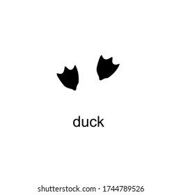 Vector illustration of animals' footprints on white background. Duck