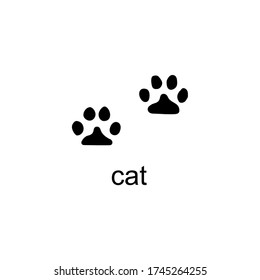 Vector illustration of animals' footprints on white background. Cat