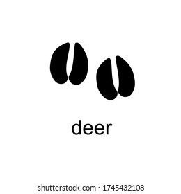 Vector illustration of animals' footprints on white background. Deer