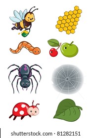 Vector illustration, animals habitat, cartoon concept, white background.