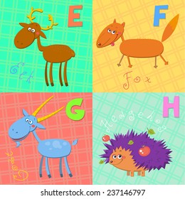 vector illustration animals with letters