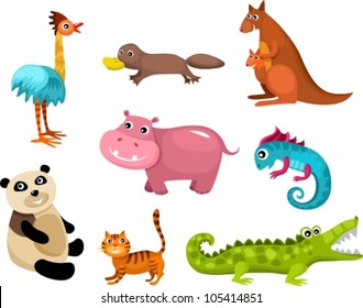 vector illustration of a animals set