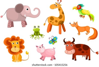 vector illustration of a animals set