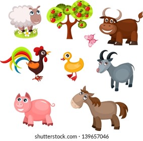 vector illustration of an animals set
