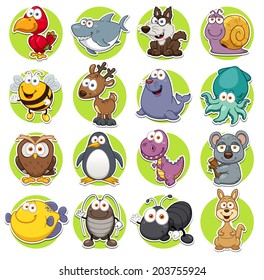 Vector illustration of Animals set Cartoon