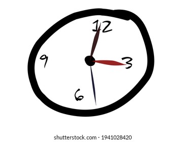 Vector Illustration Of Animated Graffiti On A Wall Clock