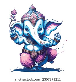 vector illustration animated image of Goddess ganesha with light background