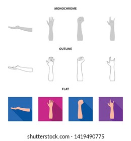 Vector illustration of  and animated sign. Set of  and brachioplasty vector icon for stock.