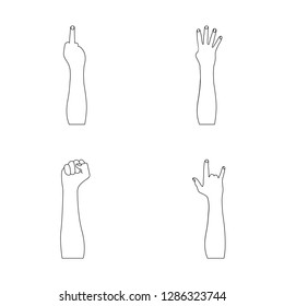 Vector illustration of animated and thumb icon. Set of animated and gesture stock symbol for web.