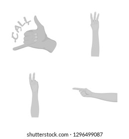 Vector illustration of animated and thumb icon. Collection of animated and gesture vector icon for stock.