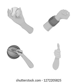 Vector illustration of animated and thumb logo. Collection of animated and gesture stock vector illustration.
