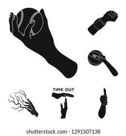 Vector illustration of animated and thumb logo. Set of animated and gesture stock symbol for web.