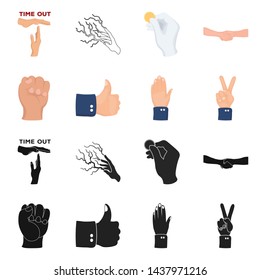 Vector illustration of animated and thumb logo. Collection of animated and gesture stock vector illustration.