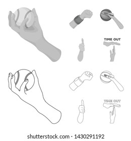 Vector illustration of animated and thumb sign. Set of animated and gesture stock symbol for web.