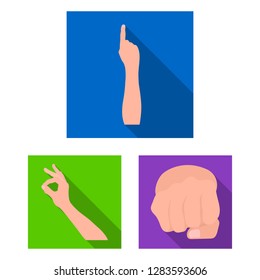 Vector illustration of animated and thumb symbol. Collection of animated and gesture stock vector illustration.