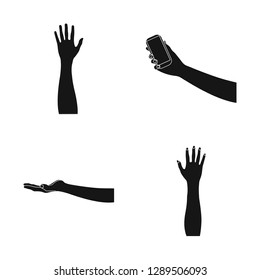 Vector illustration of animated and thumb symbol. Set of animated and gesture stock symbol for web.