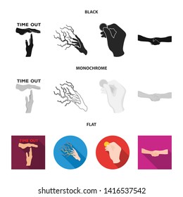 Vector illustration of animated and thumb symbol. Collection of animated and gesture vector icon for stock.