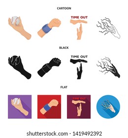 Vector illustration of animated and thumb symbol. Set of animated and gesture stock symbol for web.