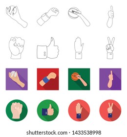 Vector illustration of animated and thumb symbol. Collection of animated and gesture vector icon for stock.