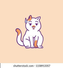Vector illustration of anime cat