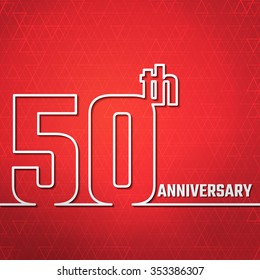 Vector Illustration of Anniversary 50th Outline for Design, Website, Background, Banner. Jubilee silhouette Element Template for greeting card