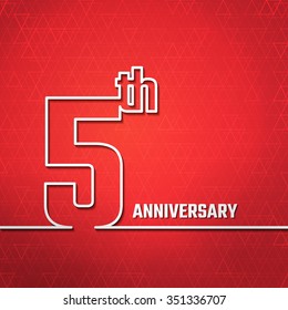 Vector Illustration of Anniversary 5th Outline for Design, Website, Background, Banner. Jubilee silhouette Element Template for greeting card