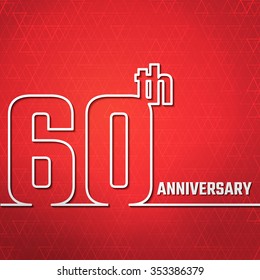 Vector Illustration of Anniversary 60th Outline for Design, Website, Background, Banner. Jubilee silhouette Element Template for greeting card