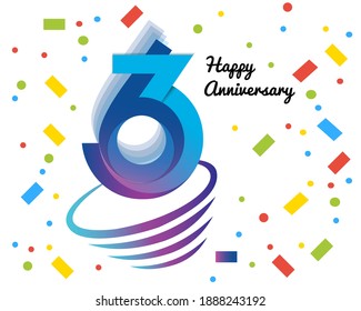 VECTOR ILLUSTRATION 
ANNIVERSARY DESIGN WITH A WHITE BACKGROUND. VERY SUITABLE FOR YOUR COMPANY LOGO OR CELEBRATION DESIGN