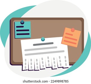 
Vector illustration of an announcement on a bulletin board