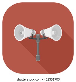 A vector illustration of Announcement Speakers Flat Icon.
Speakers internet Icon
Loudhailer Communication Icon Concept.