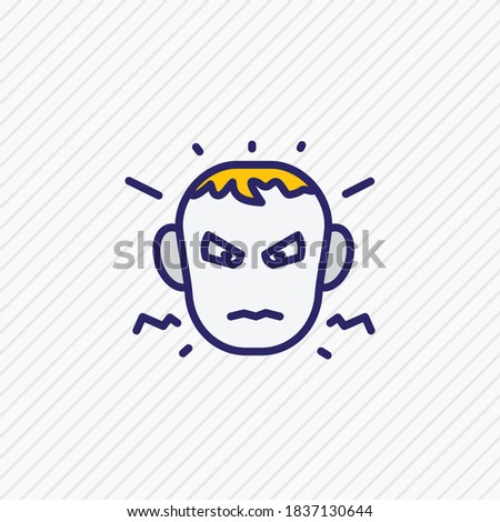 Vector illustration of annoyed icon colored line. Beautiful emoticon element also can be used as anger icon element.