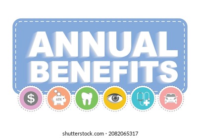 Vector Illustration Of Annual Employee Benefits Concept