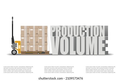 Vector illustration of annual production volume concept