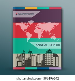 Vector illustration of Annual report cover in abstract design