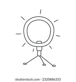 Vector illustration of an annular lamp in doodle style