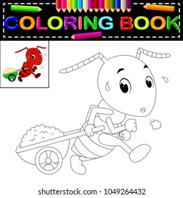 Vector Illustration Of Ant Coloring Book