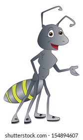 Vector illustration of an ant gesturing.