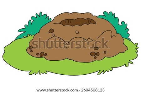 Vector illustration a ant hill with grass
